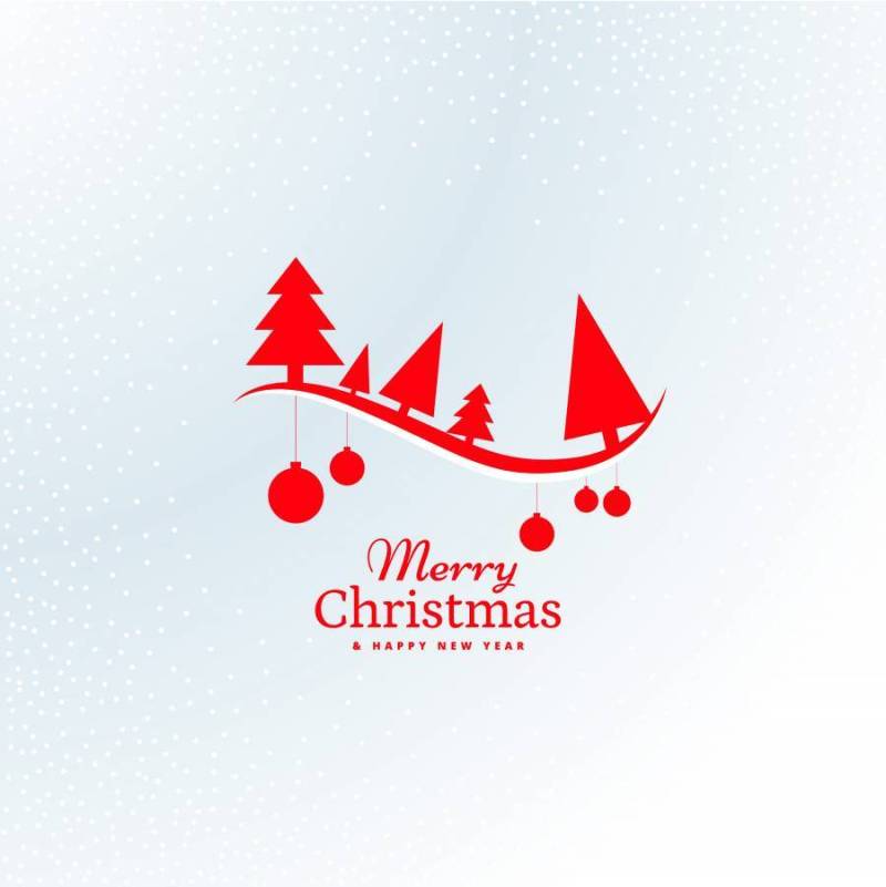 美丽的红色圣诞树和垂悬的球