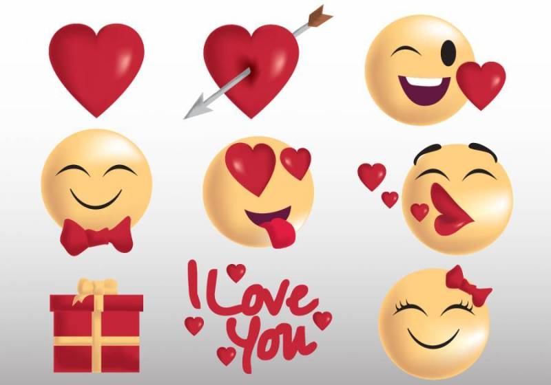 情人节表情符号和贴纸