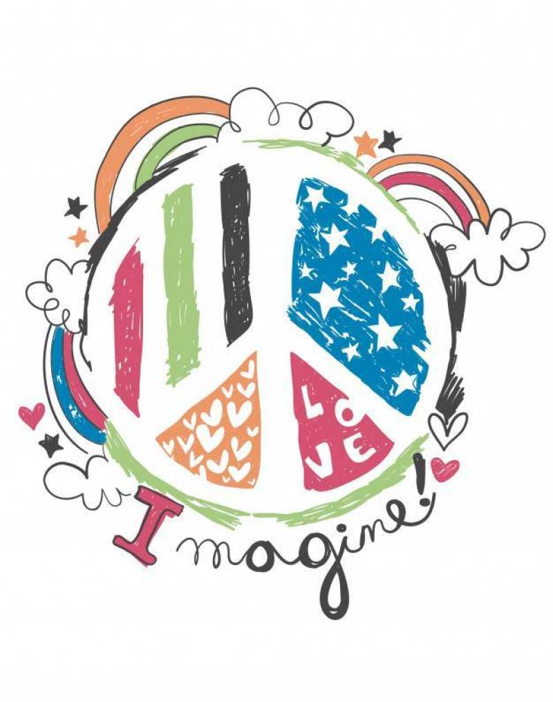 Hand drawn peace logo vector for t shirt printing
