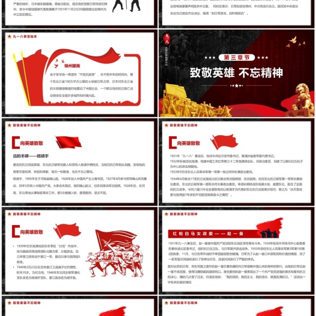 铭记历史勿忘国耻九一八事变PPT模板 铭记历史勿忘国耻九一八事变PPT模板