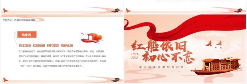 橙色简约风建党节喜迎党的二十大PPT模板