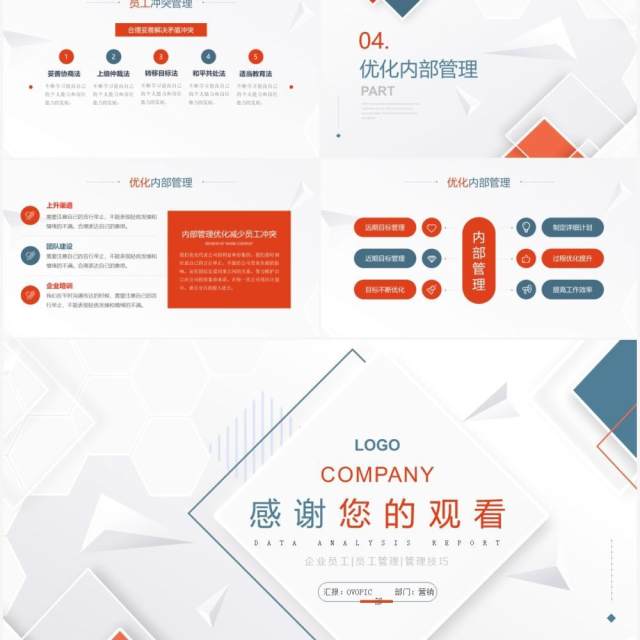 蓝橙色简约风企业员工管理技巧培训PPT模板 蓝橙色简约风企业员工管理技巧培训PPT模板