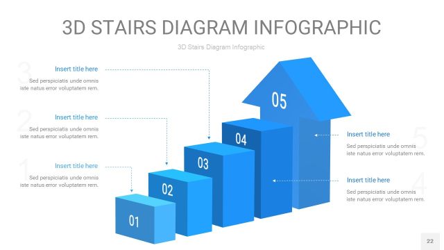 渐变蓝色3D阶梯PPT图表22