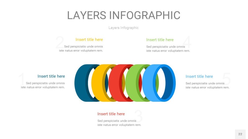 四色3D分层PPT信息图22