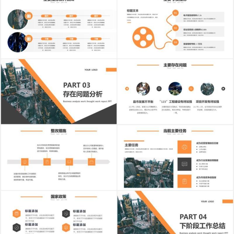 简约公司经营分析工作思路报告工作汇报PPT模板