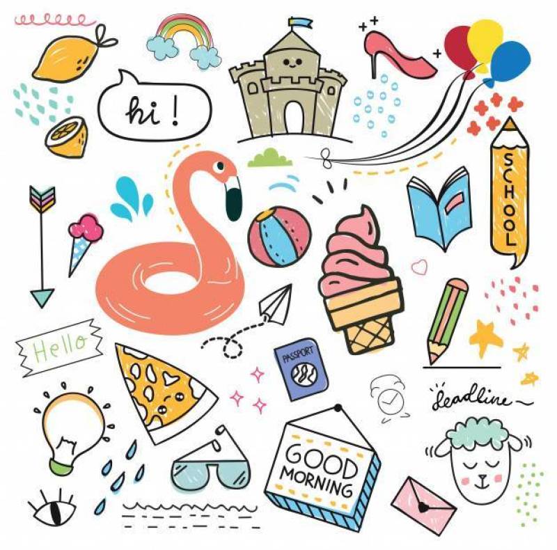 套设计元素和在乱画样式的象