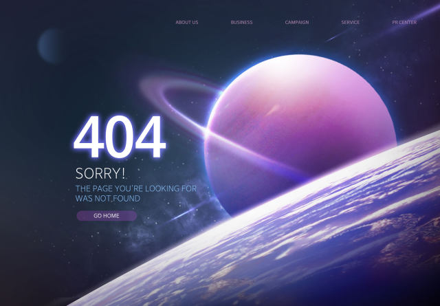 星空宇宙星球网页404错误页面PSD模板09 星空宇宙星球网页404错误页面PSD模板09