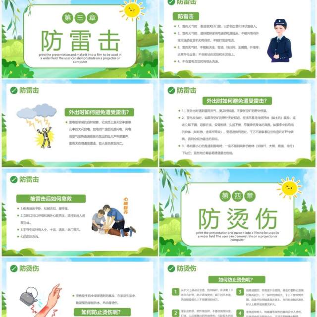 绿色卡通风夏季安全教育PPT模板 绿色卡通风夏季安全教育PPT模板