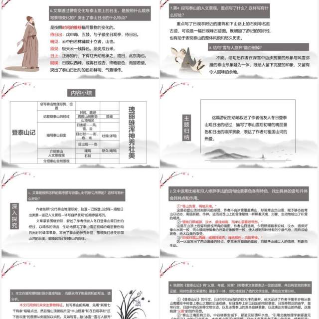 部编版高中语文必修一登泰山记课件PPT模板