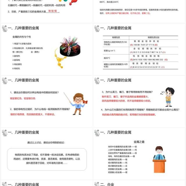 部编版九年级化学下册金属材料课件PPT模板