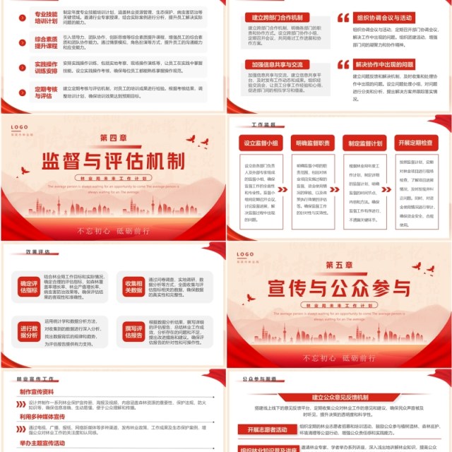 红色简约风林业局未来工作计划PPT模板 红色简约风林业局未来工作计划PPT模板