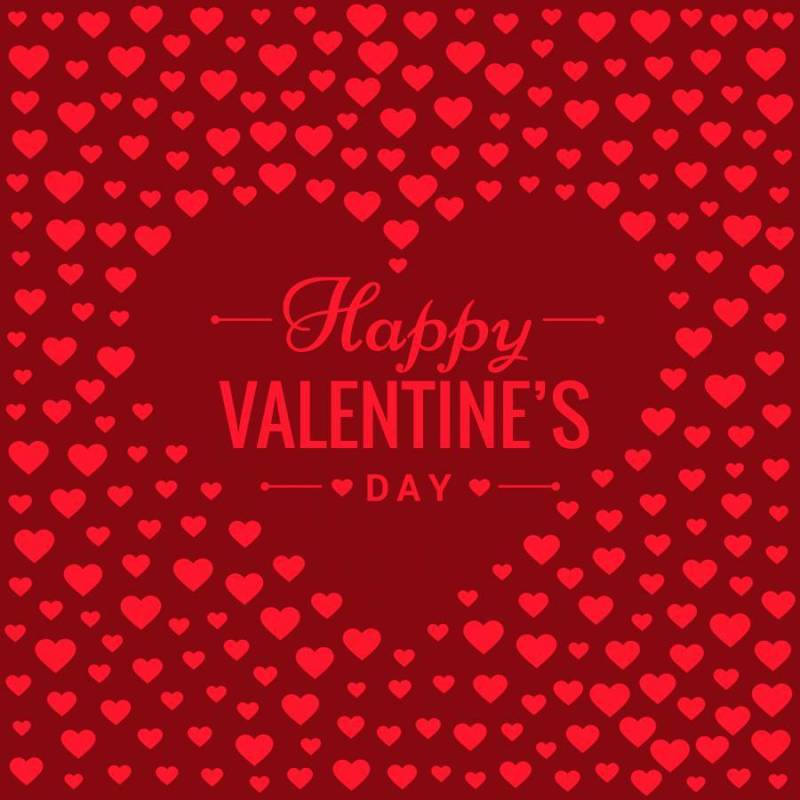 爱的心红色背景矢量设计插画