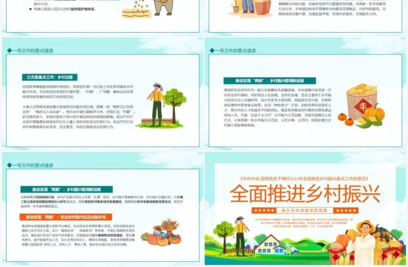 中共中央国务院关于做好2022年全面推进乡村振兴重点工作的意见动态PPT模板