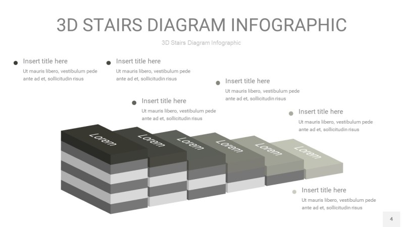 灰色3D阶梯PPT图表4