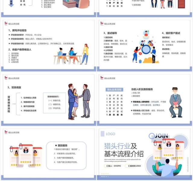 简约猎头行业及其业务与流程介绍PPT模板 简约猎头行业及其业务与流程介绍PPT模板