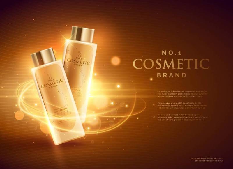 优质化妆品品牌广告与闪闪发光的概念设计