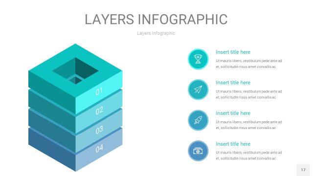 宝石绿3D分层PPT信息图17