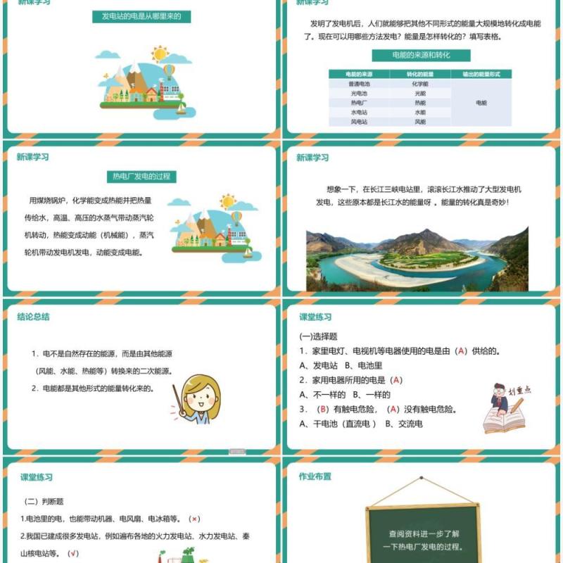 教科版六年级科学上册电能从哪里来PPT模板