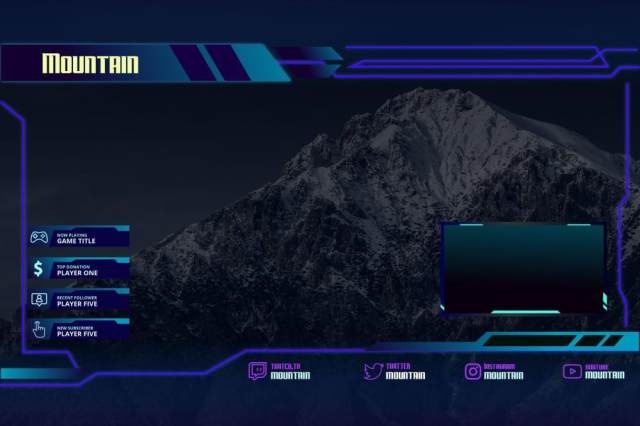 山间抽搐叠加UI界面PSD设计模板mountain twitch overlay template