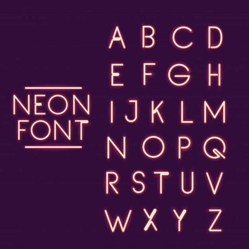 霓虹灯字体字母图标