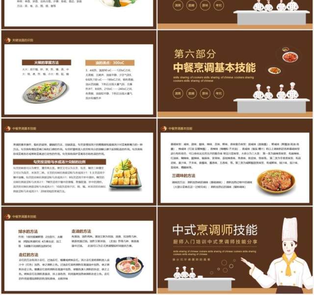 厨师入门培训中式烹调师技能分享动态PPT模板 厨师入门培训中式烹调师技能分享动态PPT模板