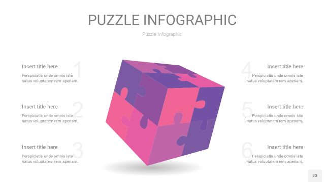 粉紫色拼图PPT图表23