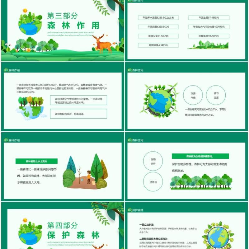世界森林日保护森林主题班会动态PPT模板