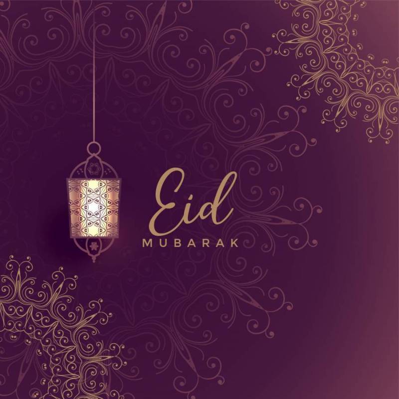 令人敬畏的伊斯兰紫色背景与吊灯