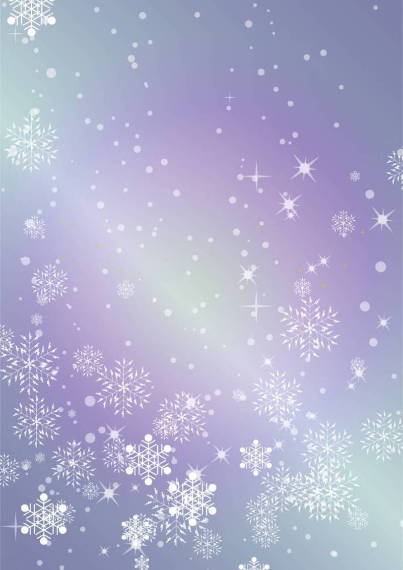 冬天背景雪化妆（粉彩天蓝色）A3
