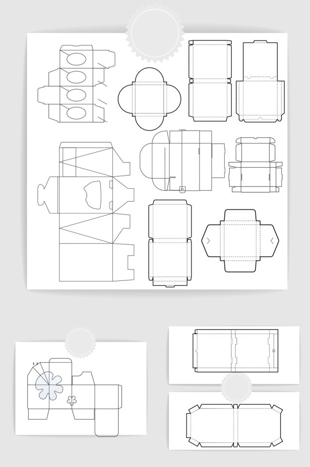 矢量包装盒展开图素材