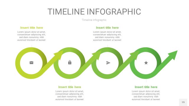 浅绿色时间轴PPT信息图19