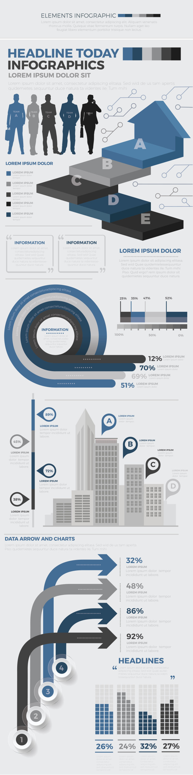 箭头信息图表矢量素材 Infographics Elements 箭头信息图表矢量素材 Infographics Elements
