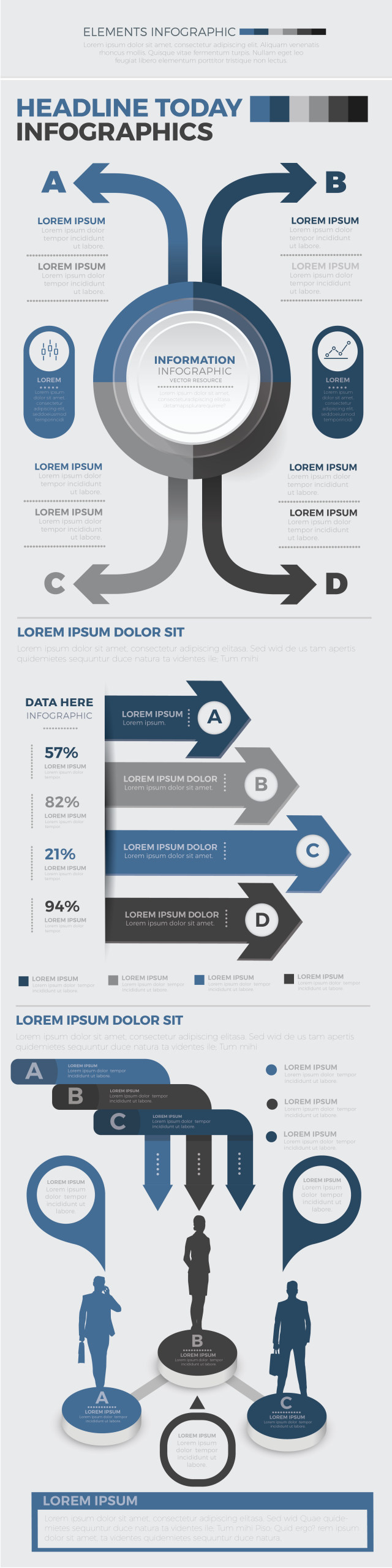 箭头信息图表矢量素材 Infographics Elements 箭头信息图表矢量素材 Infographics Elements