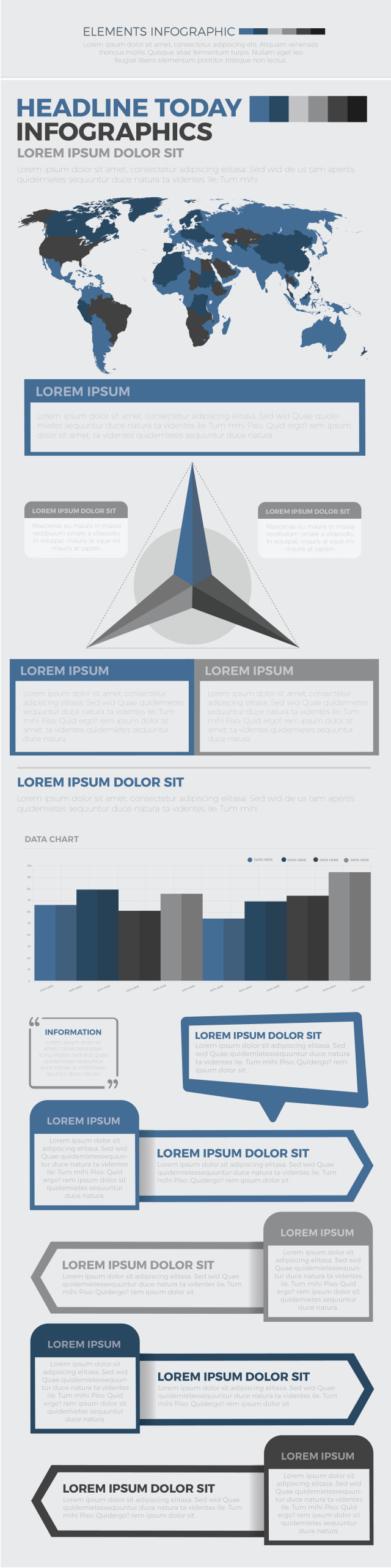 箭头信息图表矢量素材 Infographics Elements