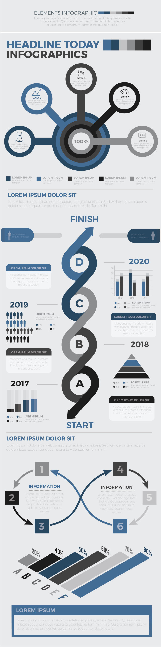 箭头信息图表矢量素材 Infographics Elements