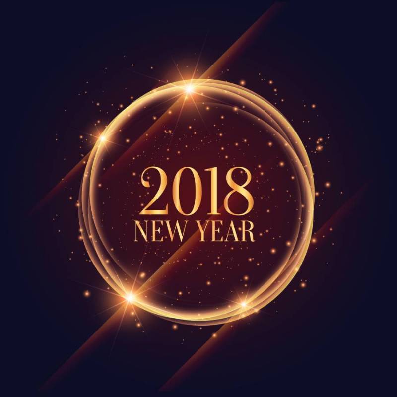闪闪发光的2018年新年框架与闪闪发光背景