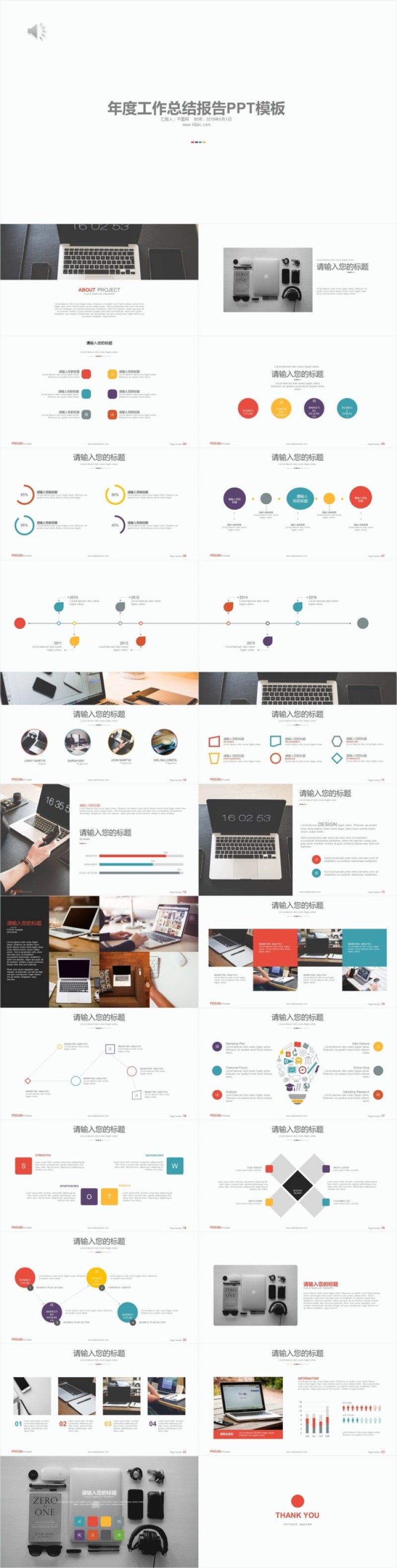 年度工作总结报告PPT模板