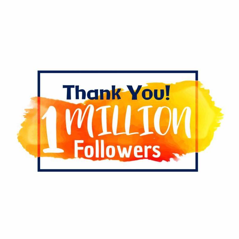 100万追随者成功感谢您的社交网络