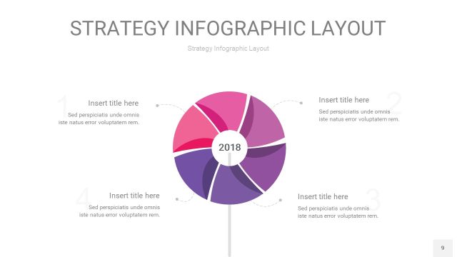 粉紫色战略计划统筹PPT信息图9