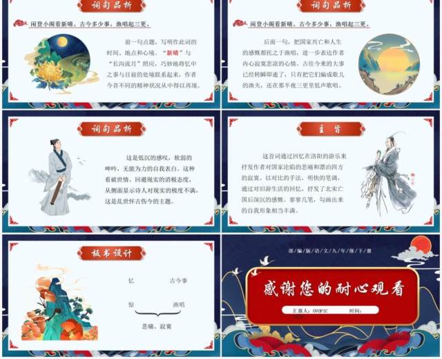 部编版九年级语文下册临江仙·夜登小阁忆洛中旧游课件PPT模板 部编版九年级语文下册临江仙·夜登小阁忆洛中旧游课件PPT模板