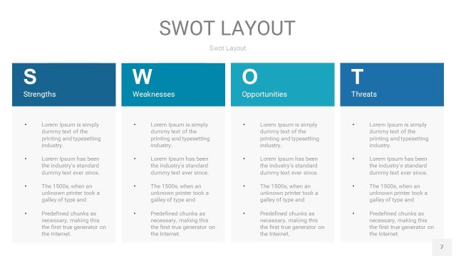 铁蓝色SWOT图表PPT7 铁蓝色SWOT图表PPT7