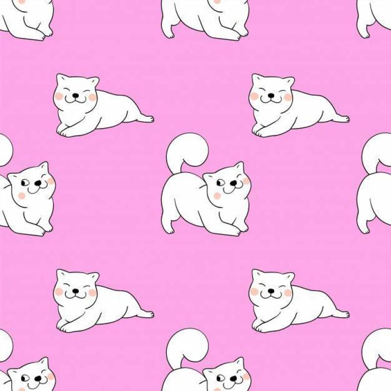 在紫色柔和的淡色彩的无缝的样式背景什巴Inu