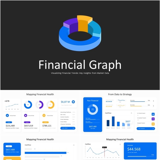 财务数据分析信息图PPT模板素材Financial Graph Powerpoint