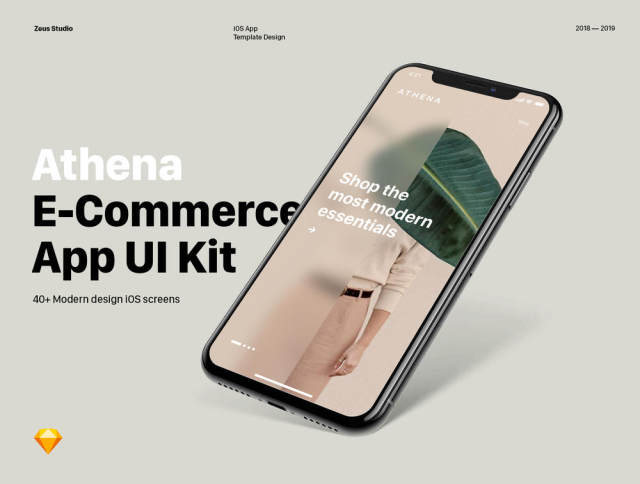 适用于现代时尚商店的高级电子商务应用UI套件，Athena Mobile UI套件