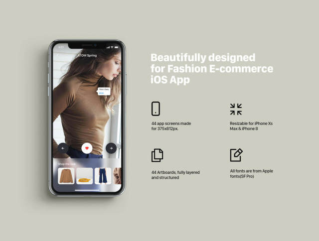 适用于现代时尚商店的高级电子商务应用UI套件,Athena Mobile UI套件 适用于现代时尚商店的高级电子商务应用UI套件,Athena Mobile UI套件