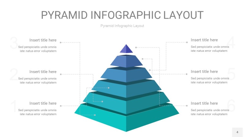 天蓝绿3D金字塔PPT信息图表4
