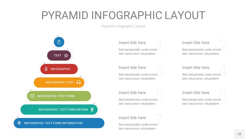 黄蓝绿色3D金字塔PPT信息图表10
