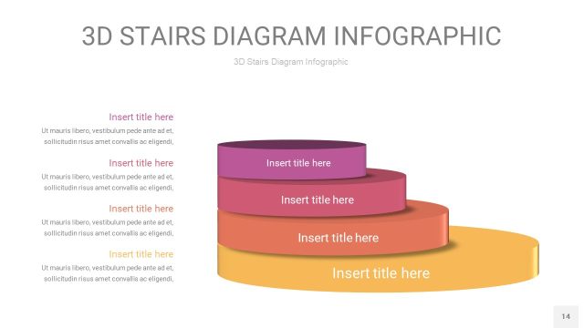渐变紫黄色3D阶梯PPT图表14
