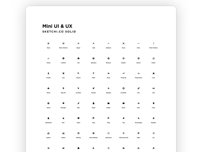 标准界面图标......仅限mini！，Mini UI和UX Solid