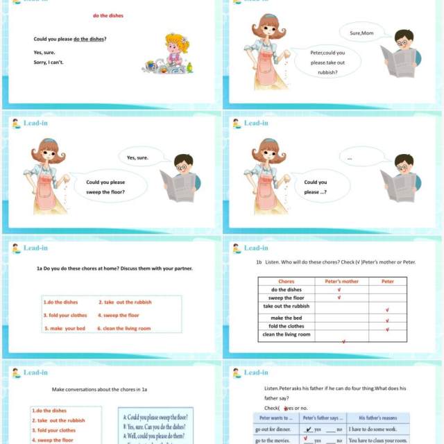 人教版八年级英语下册Could you please clean your room课件PPT模板 人教版八年级英语下册Could you please clean your room课件PPT模板
